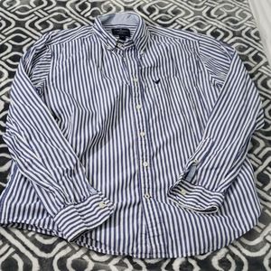 Blue and White Striped Button Down